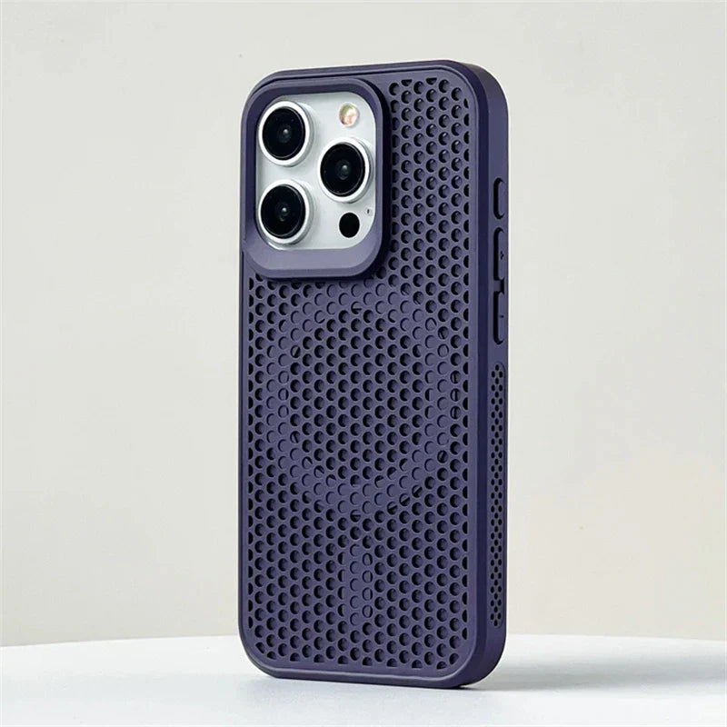 Luxury Matte Heat Dissipation Hole For Magsafe Case For iPhone 16 15 14 1312Pro Max Plus Magnetic Wireless Charge PC Hard Cover